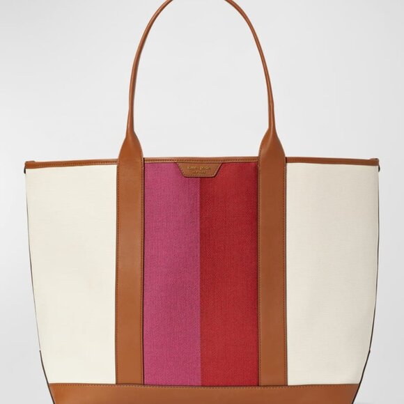 New kate spade Racing Stripe Canvas Tote Bag - Picture 14 of 14